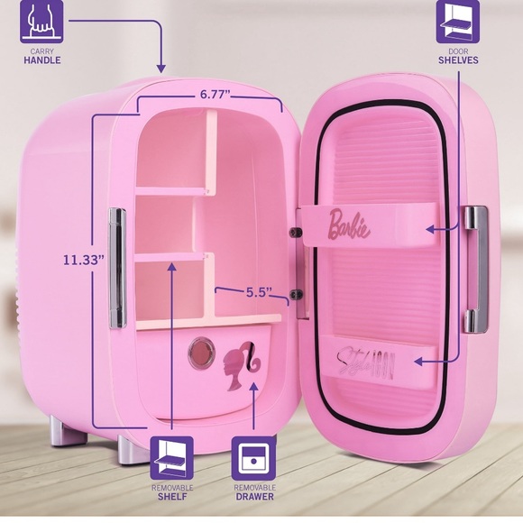 Barbie Pink Mini Fridge - Picture 6 of 8